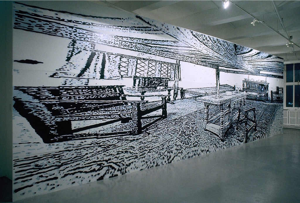 Homestead, 1999 Venetia Kapernekas Fine Arts, NYC, Latex on PVC, 10 x 30 ft. and 10 x 20 ft.