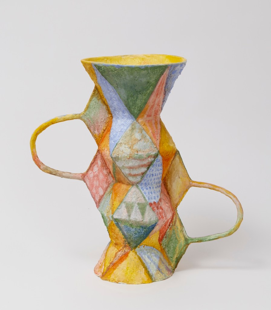 Diamond Vase, 2021, 18 x 18 inches. Acrylic and flashe on celuclay