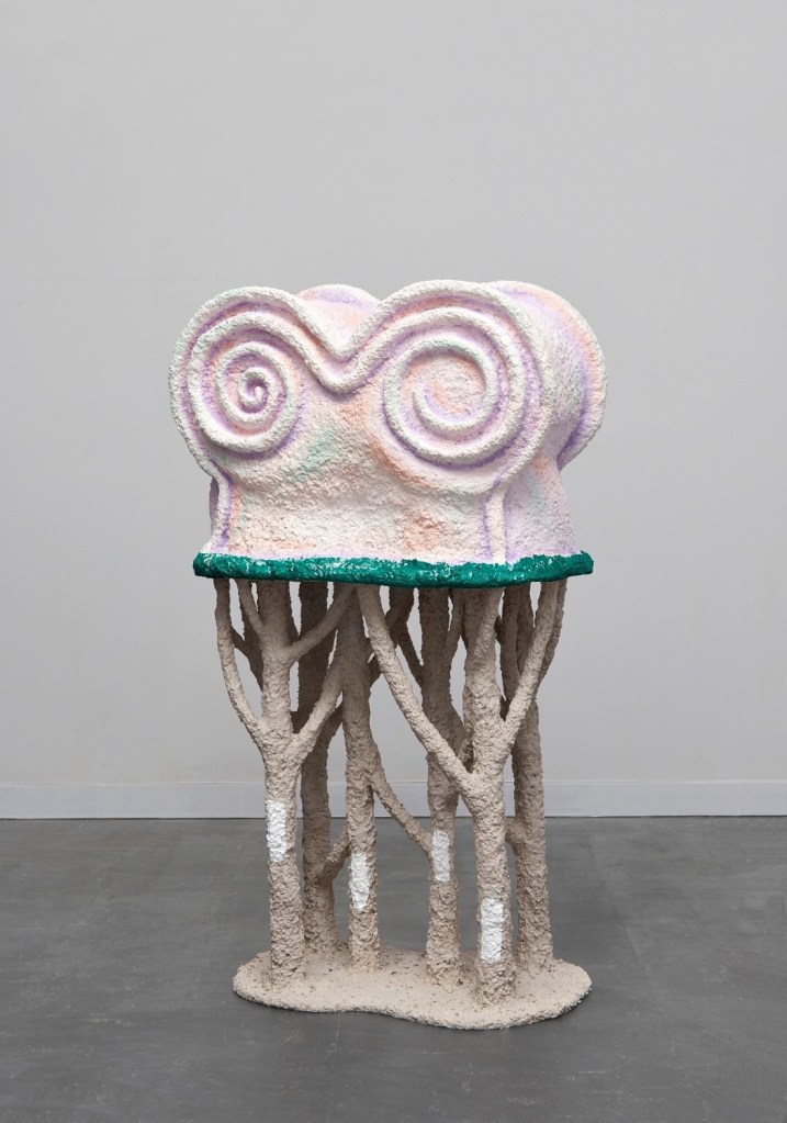 She Wolf, 2023, 60 x 34 x 18 inches, acrylic on sculptamold, aluminum and styrofoam armature