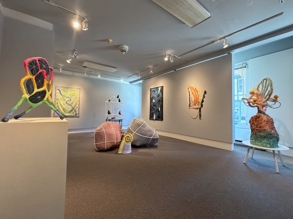 Installation view of Anxious Nature, 2024, Delaware Valley Arts Alliance, Narrowsburg, NY