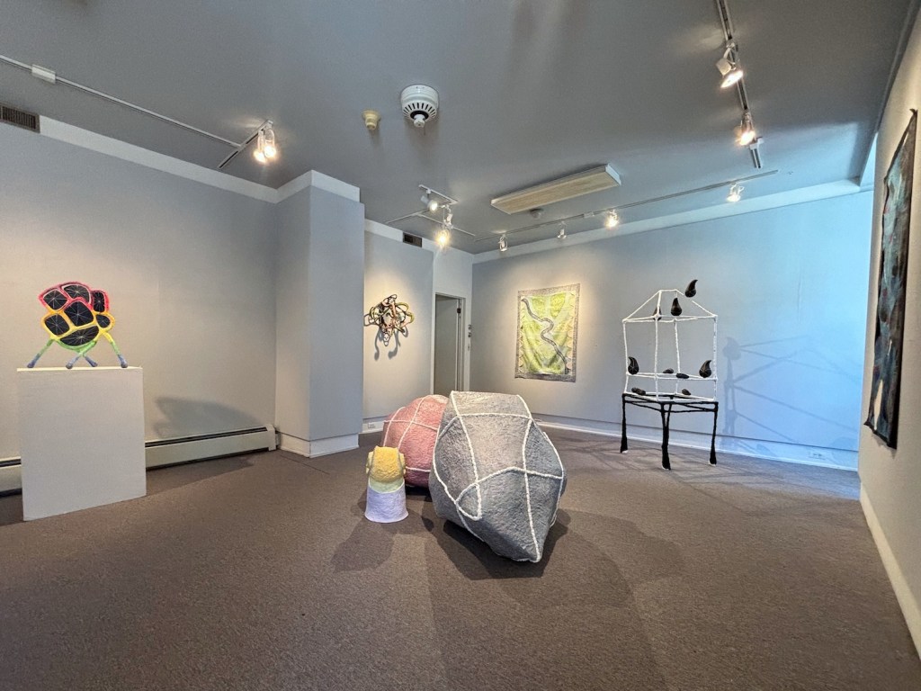 Installation view of Anxious Nature, 2024, Delaware Valley Arts Alliance, Narrowsburg, NY