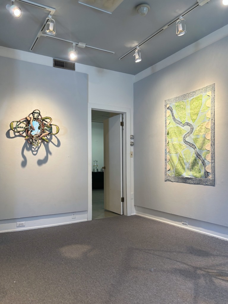 Installation view of Anxious Nature, 2024, Delaware Valley Arts Alliance, Narrowsburg, NY
