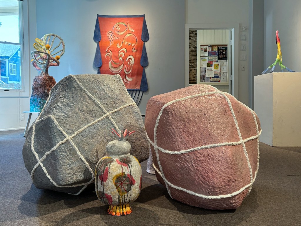 Installation view of Anxious Nature, 2024, Delaware Valley Arts Alliance, Narrowsburg, NY