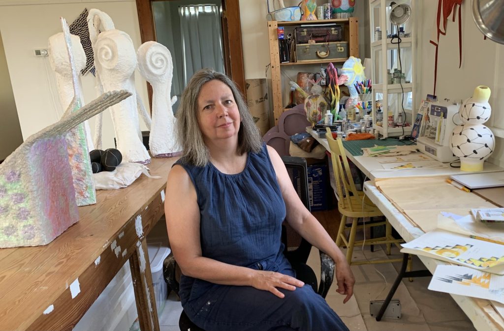 Cadence Giersbach in her studio
